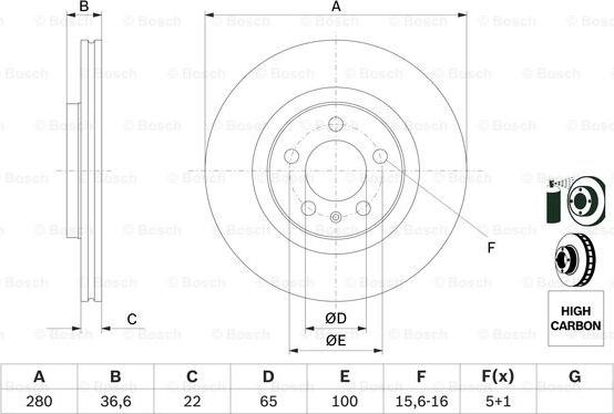 BOSCH 0 986 478 852 - Bremžu diski autospares.lv