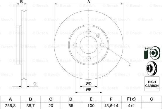 BOSCH 0 986 478 308 - Bremžu diski autospares.lv