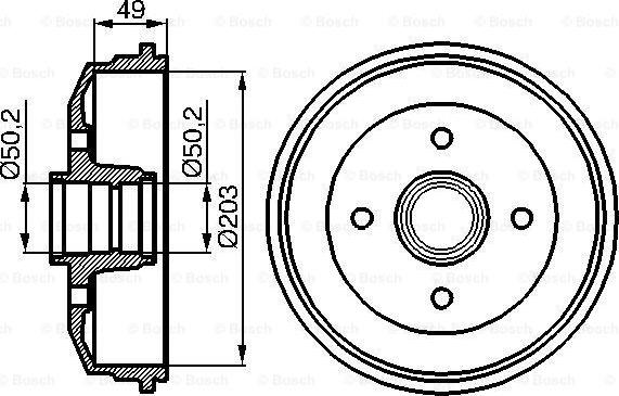 BOSCH 0 986 477 050 - Bremžu trumulis www.autospares.lv