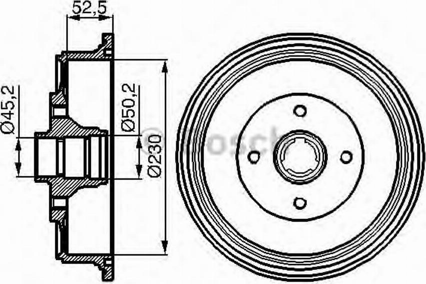 BOSCH 0 986 477 052 - Bremžu trumulis www.autospares.lv