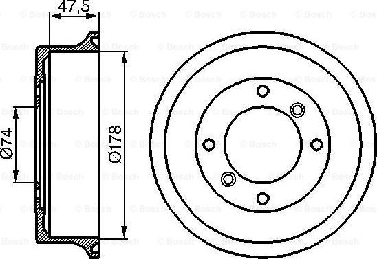 BOSCH 0 986 477 062 - Тормозной барабан www.autospares.lv