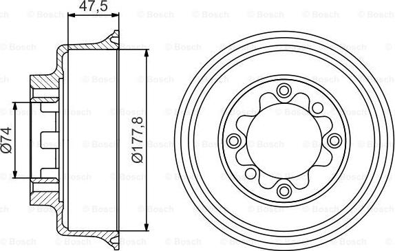 BOSCH 0 986 477 154 - Тормозной барабан www.autospares.lv