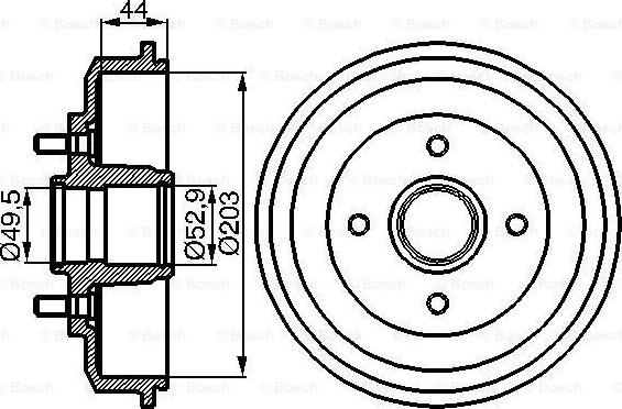 BOSCH 0 986 477 102 - Bremžu trumulis www.autospares.lv