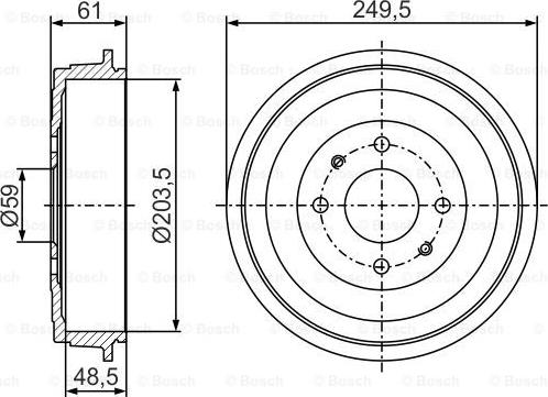 BOSCH 0 986 477 286 - Bremžu trumulis www.autospares.lv