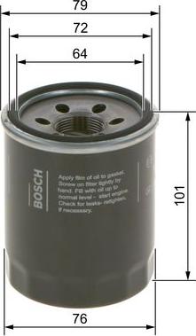 BOSCH 0 986 4B7 045 - Eļļas filtrs www.autospares.lv