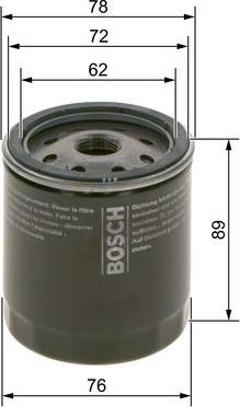 BOSCH 0 986 4B7 069 - Eļļas filtrs www.autospares.lv