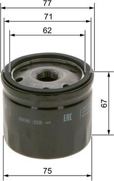 BOSCH 0 986 4B7 011 - Eļļas filtrs www.autospares.lv