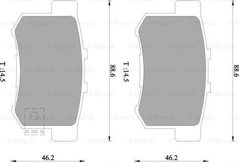 BOSCH 0 986 505 957 - Тормозные колодки, дисковые, комплект www.autospares.lv