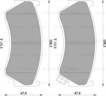 BOSCH 0 986 505 966 - Brake Pad Set, disc brake www.autospares.lv