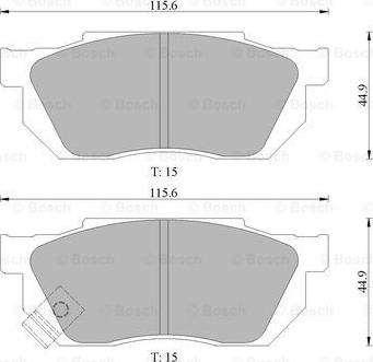 BOSCH 0 986 505 974 - Тормозные колодки, дисковые, комплект www.autospares.lv