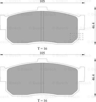 BOSCH 0 986 505 972 - Bremžu uzliku kompl., Disku bremzes www.autospares.lv