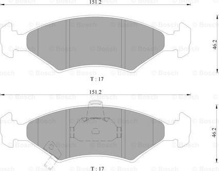 BOSCH 0 986 505 660 - Тормозные колодки, дисковые, комплект www.autospares.lv