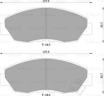 BOSCH 0 986 505 627 - Brake Pad Set, disc brake www.autospares.lv