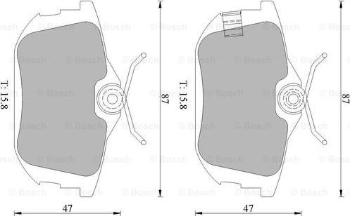 BOSCH 0 986 505 003 - Bremžu uzliku kompl., Disku bremzes www.autospares.lv