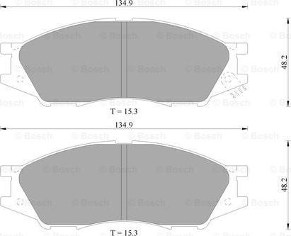 BOSCH 0 986 505 800 - Тормозные колодки, дисковые, комплект www.autospares.lv