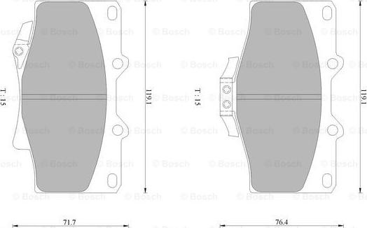 BOSCH 0 986 505 385 - Bremžu uzliku kompl., Disku bremzes www.autospares.lv