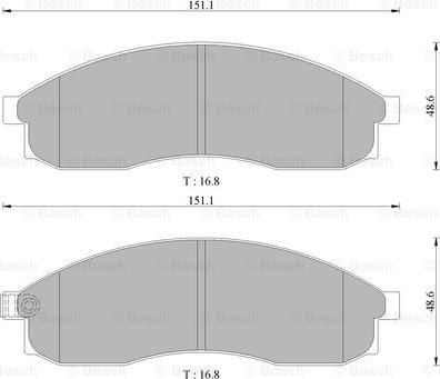 BOSCH 0 986 505 382 - Bremžu uzliku kompl., Disku bremzes autospares.lv