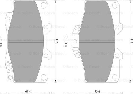 BOSCH 0 986 505 798 - Bremžu uzliku kompl., Disku bremzes www.autospares.lv