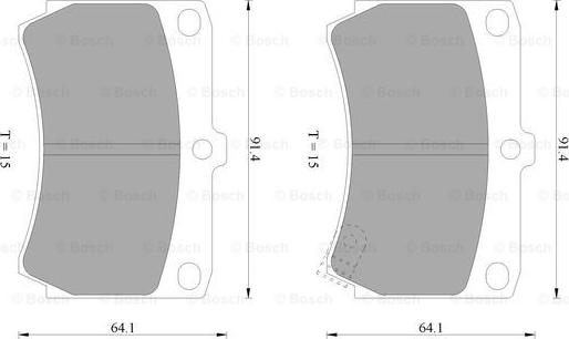 BOSCH 0 986 505 705 - Bremžu uzliku kompl., Disku bremzes autospares.lv