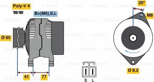 BOSCH 0 986 049 900 - Генератор www.autospares.lv