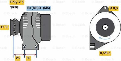 BOSCH 0 986 049 540 - Генератор www.autospares.lv