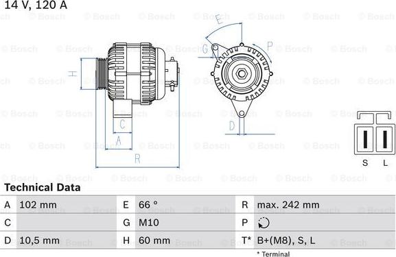 BOSCH 0 986 049 550 - Ģenerators www.autospares.lv