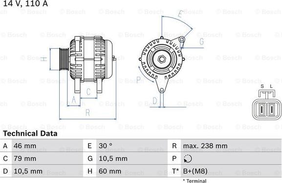 BOSCH 0 986 049 500 - Ģenerators www.autospares.lv