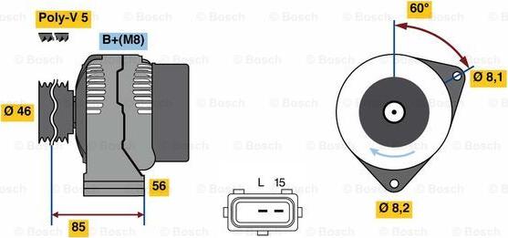 BOSCH 0 986 049 620 - Генератор www.autospares.lv