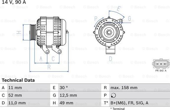 BOSCH 0 986 049 121 - Ģenerators www.autospares.lv