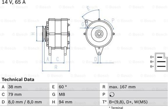 BOSCH 0 986 044 591 - Ģenerators www.autospares.lv