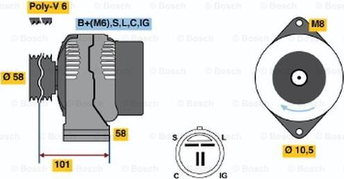 BOSCH 0 986 044 511 - Ģenerators autospares.lv