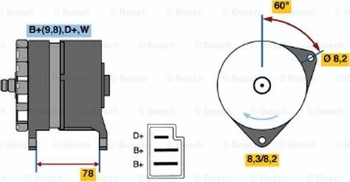 BOSCH 0 986 044 571 - Генератор www.autospares.lv