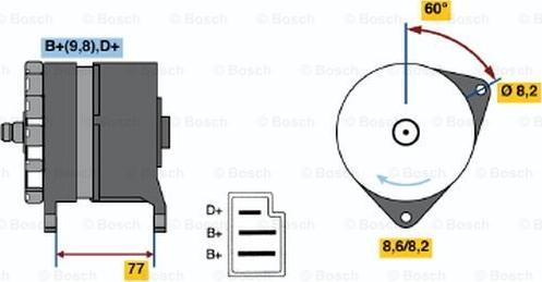 BOSCH 0 986 044 601 - Генератор www.autospares.lv