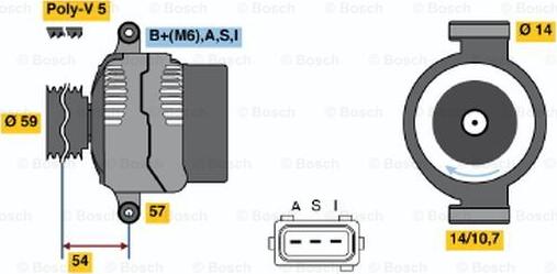 BOSCH 0 986 044 611 - Генератор www.autospares.lv