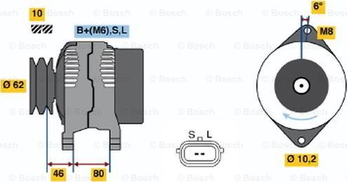 BOSCH 0 986 044 051 - Ģenerators www.autospares.lv