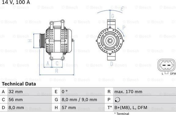 BOSCH 0 986 044 010 - Alternator www.autospares.lv