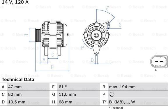 BOSCH 0 986 044 890 - Ģenerators www.autospares.lv