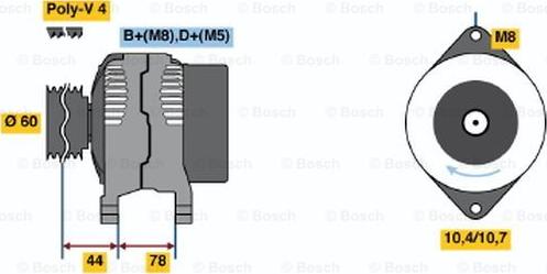 BOSCH 0 986 044 801 - Ģenerators www.autospares.lv