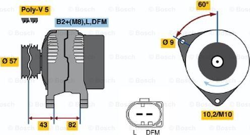 BOSCH 0 986 044 310 - Генератор www.autospares.lv