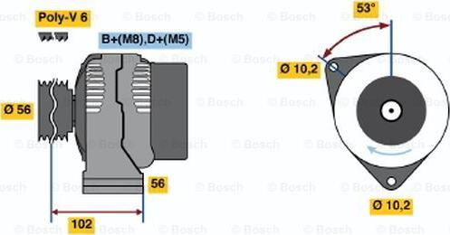 BOSCH 0 986 044 370 - Генератор www.autospares.lv