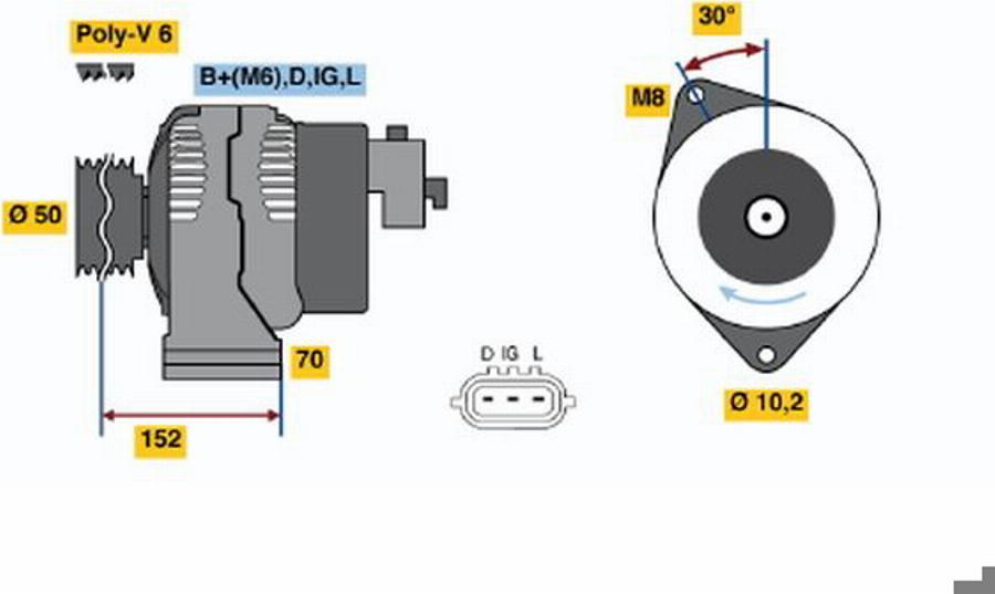 BOSCH 0986044731 - Ģenerators www.autospares.lv