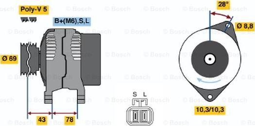 BOSCH 0 986 044 721 - Ģenerators www.autospares.lv