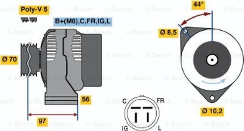 BOSCH 0 986 045 961 - Ģenerators www.autospares.lv