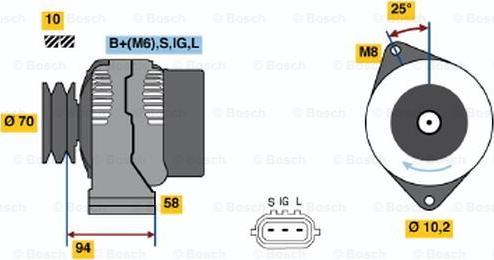 BOSCH 0 986 045 901 - Ģenerators www.autospares.lv