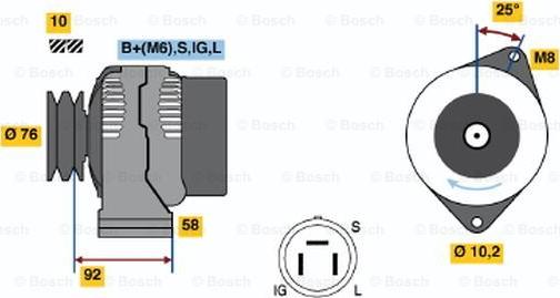 BOSCH 0 986 045 921 - Ģenerators www.autospares.lv