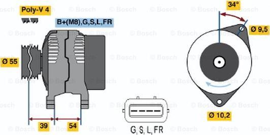 BOSCH 0 986 045 591 - Генератор www.autospares.lv