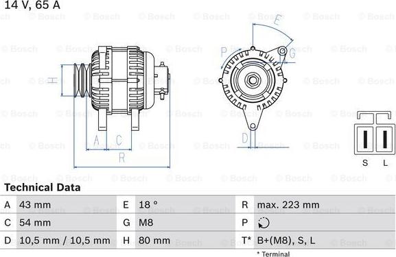 BOSCH 0 986 045 561 - Генератор www.autospares.lv