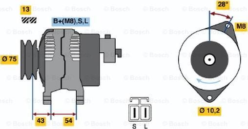 BOSCH 0 986 045 571 - Ģenerators autospares.lv