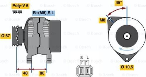 BOSCH 0 986 045 641 - Ģenerators autospares.lv