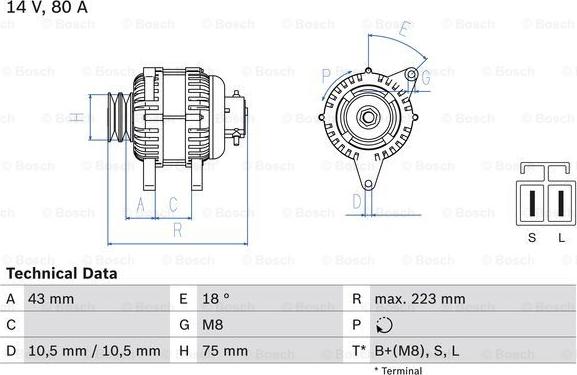 BOSCH 0 986 045 601 - Ģenerators autospares.lv